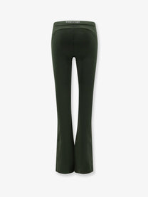 Balenciaga Women's Techwear Flared Technical Fabric Leggings Green