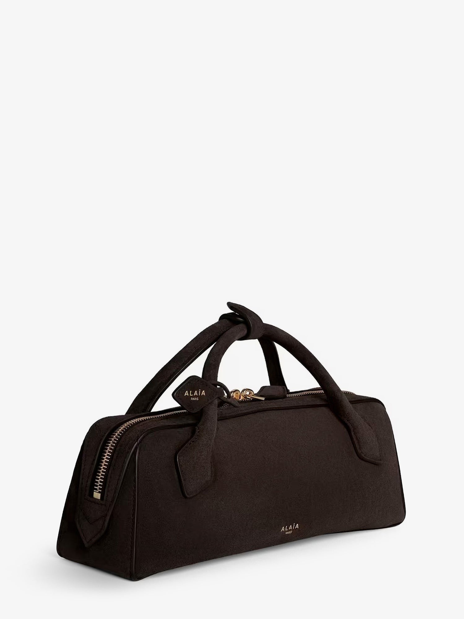ALAÏA Women's Teckel Clutch Suede Handbag Brown