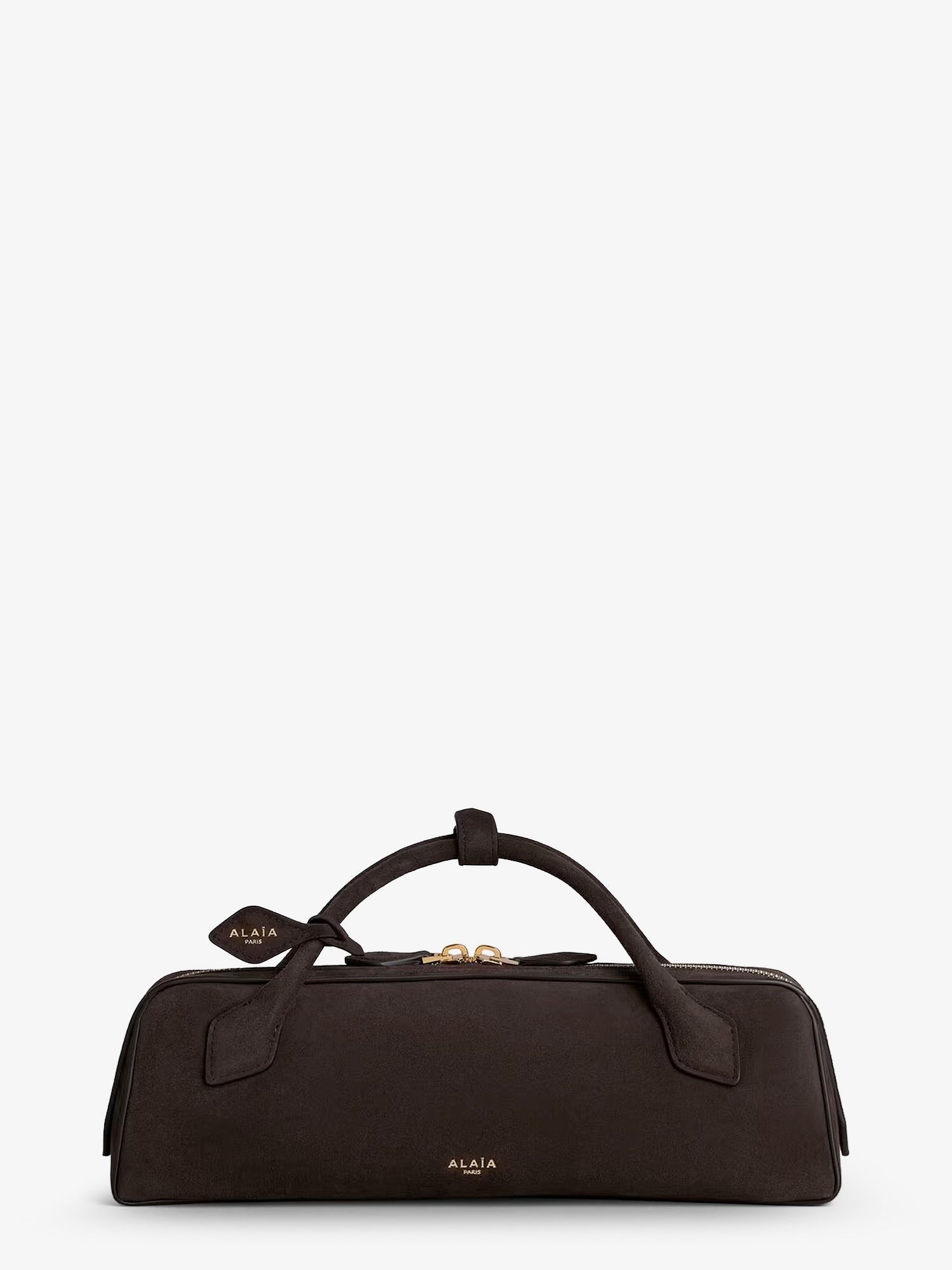 ALAÏA Women's Teckel Clutch Suede Handbag Brown