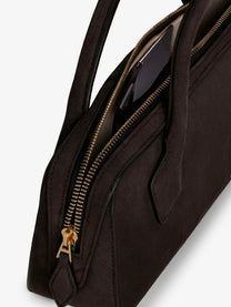 ALAÏA Women's Teckel Clutch Suede Handbag Brown