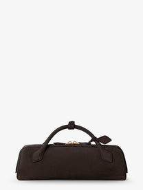 ALAÏA Women's Teckel Clutch Suede Handbag Brown