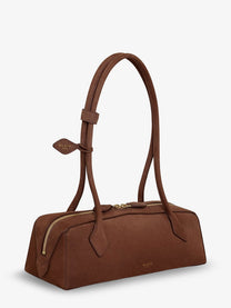 ALAÏA Women's Teckel Medium Suede Shoulder Bag Brown