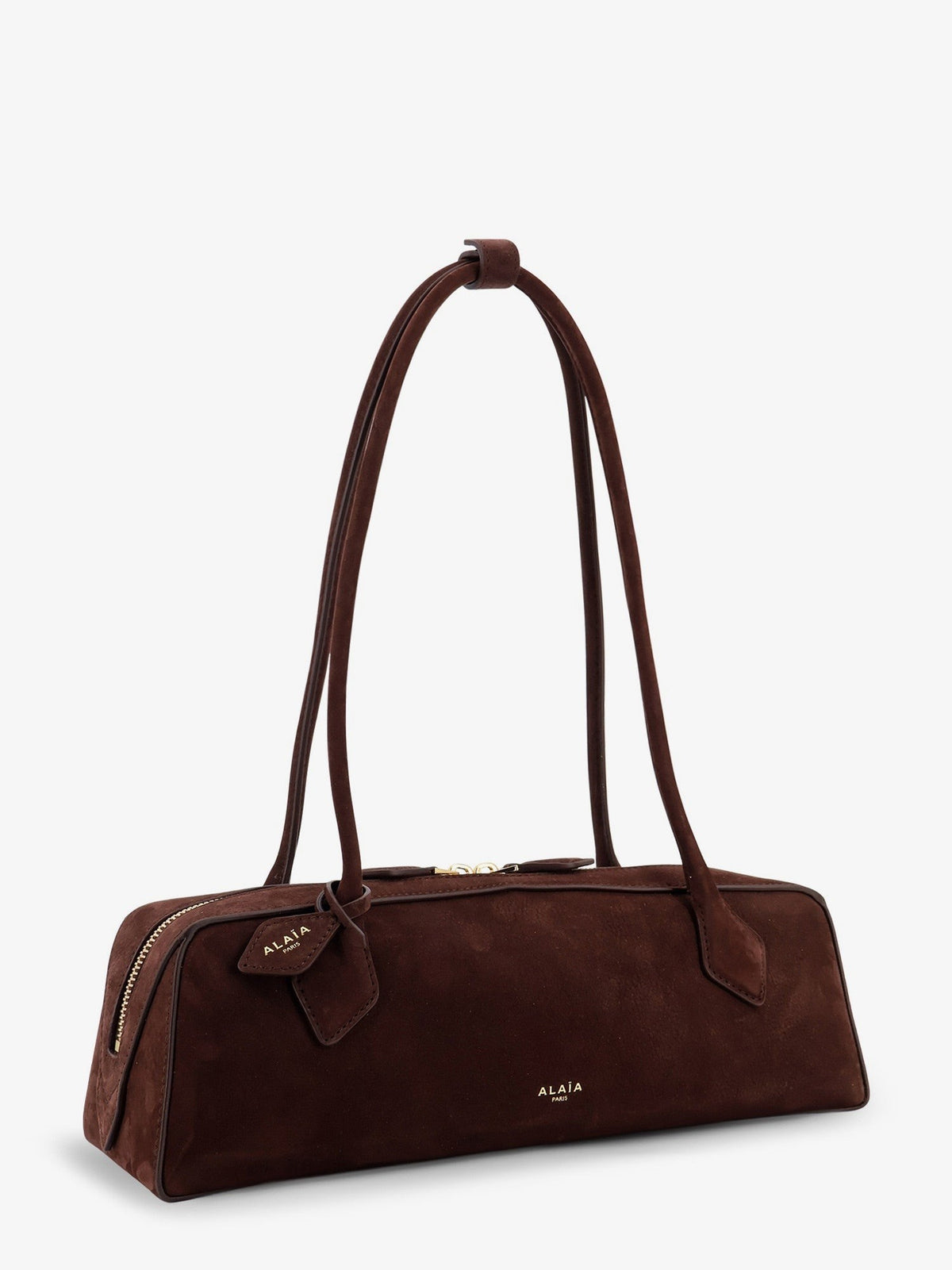 ALAÏA Women's Teckel Medium Suede Shoulder Bag Brown