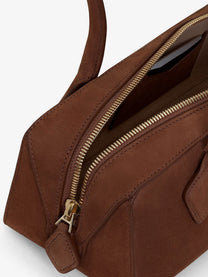 ALAÏA Women's Teckel Medium Suede Shoulder Bag Brown