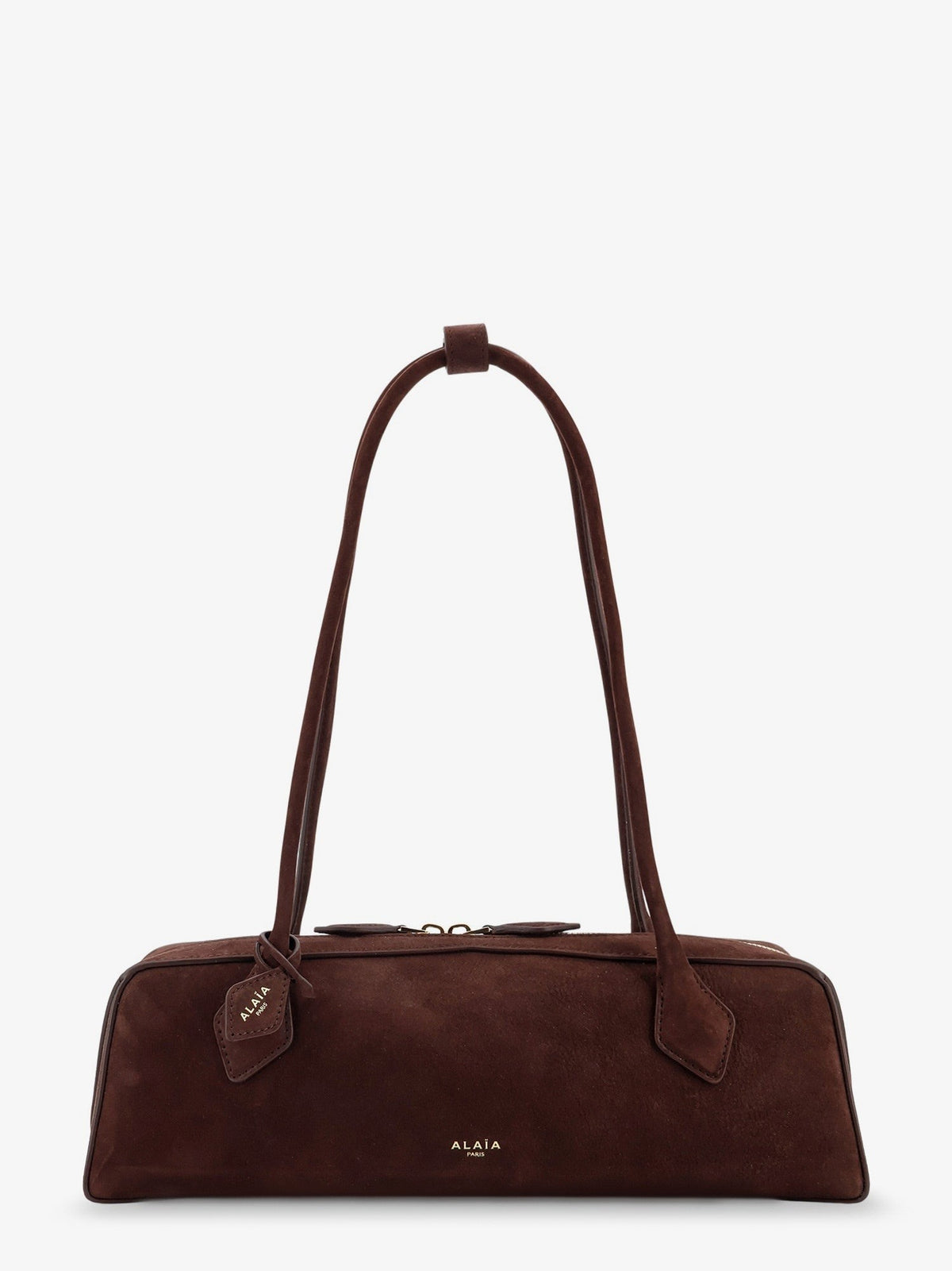 ALAÏA Women's Teckel Medium Suede Shoulder Bag Brown