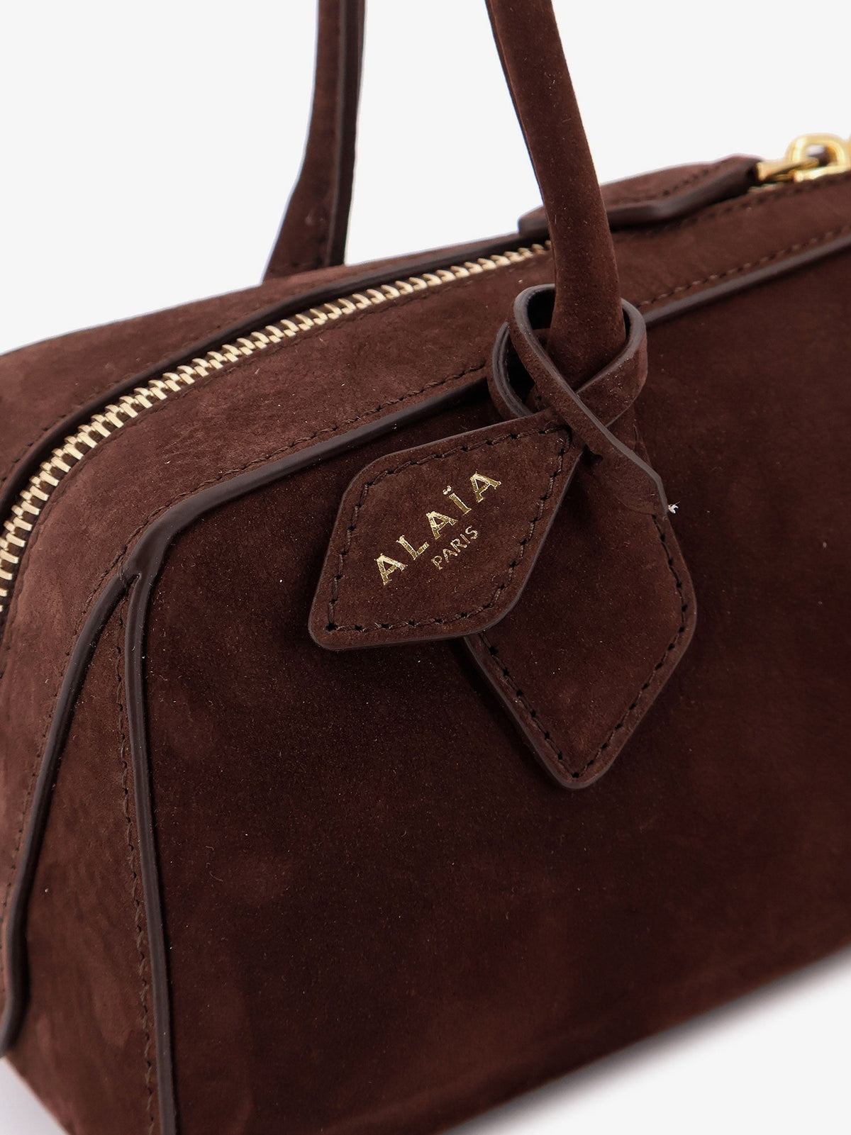 ALAÏA Women's Teckel Medium Suede Shoulder Bag Brown
