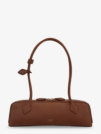 ALAÏA Women's Teckel Medium Suede Shoulder Bag Brown