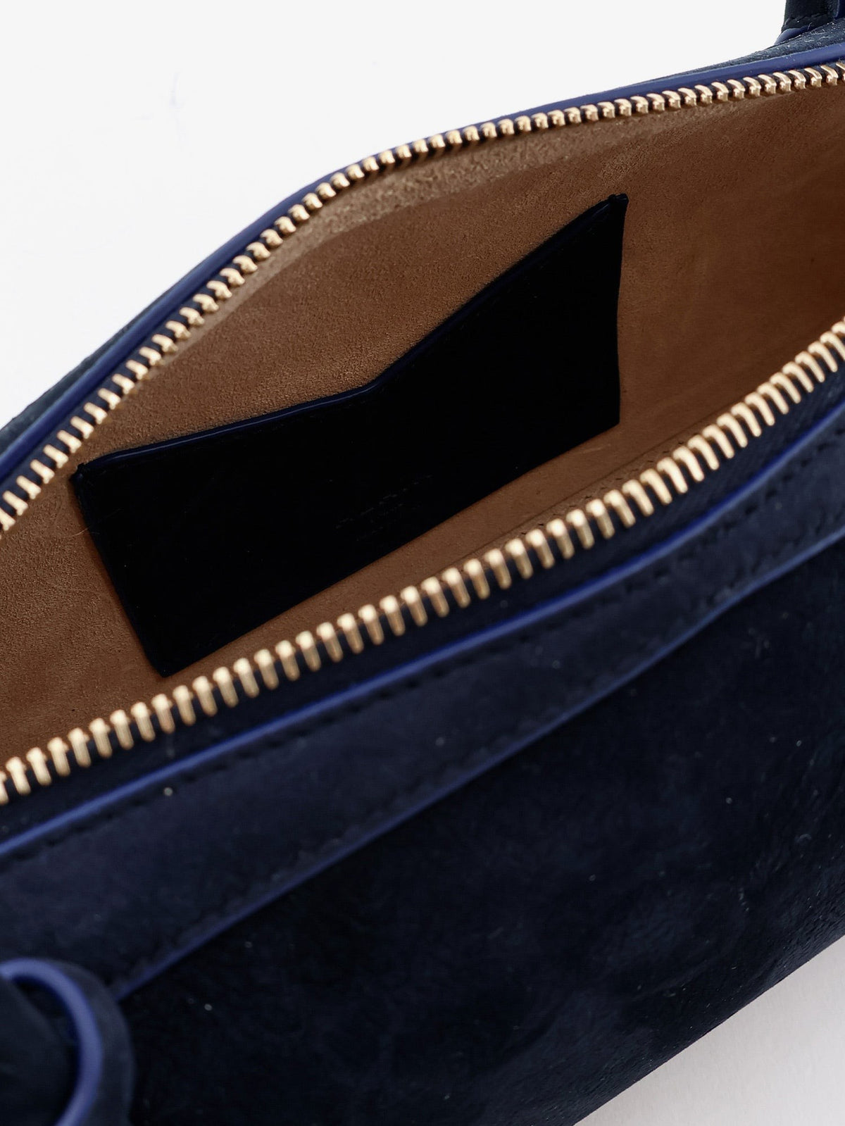 ALAÏA Women's Teckel Medium Suede Shoulder Bag Blue, view 4