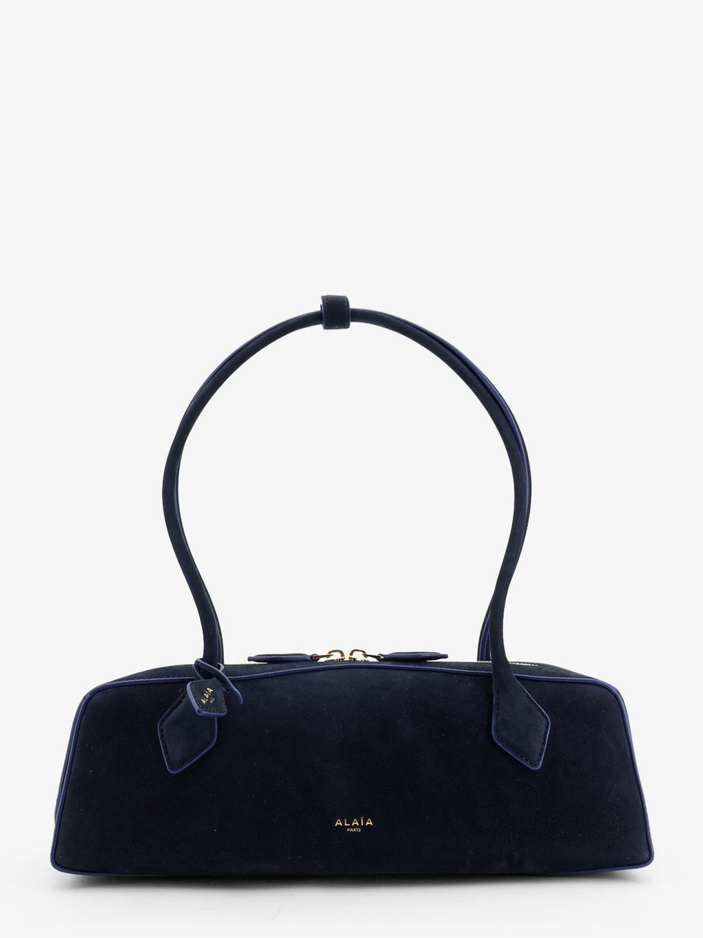 ALAÏA Women's Teckel Medium Suede Shoulder Bag Blue