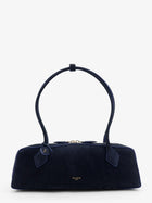 ALAÏA Women's Teckel Medium Suede Shoulder Bag Blue