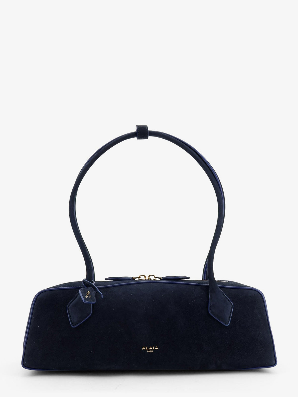 ALAÏA Women's Teckel Medium Suede Shoulder Bag Blue