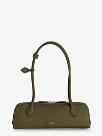 ALAÏA Women's Teckel Medium Suede Shoulder Bag Beige