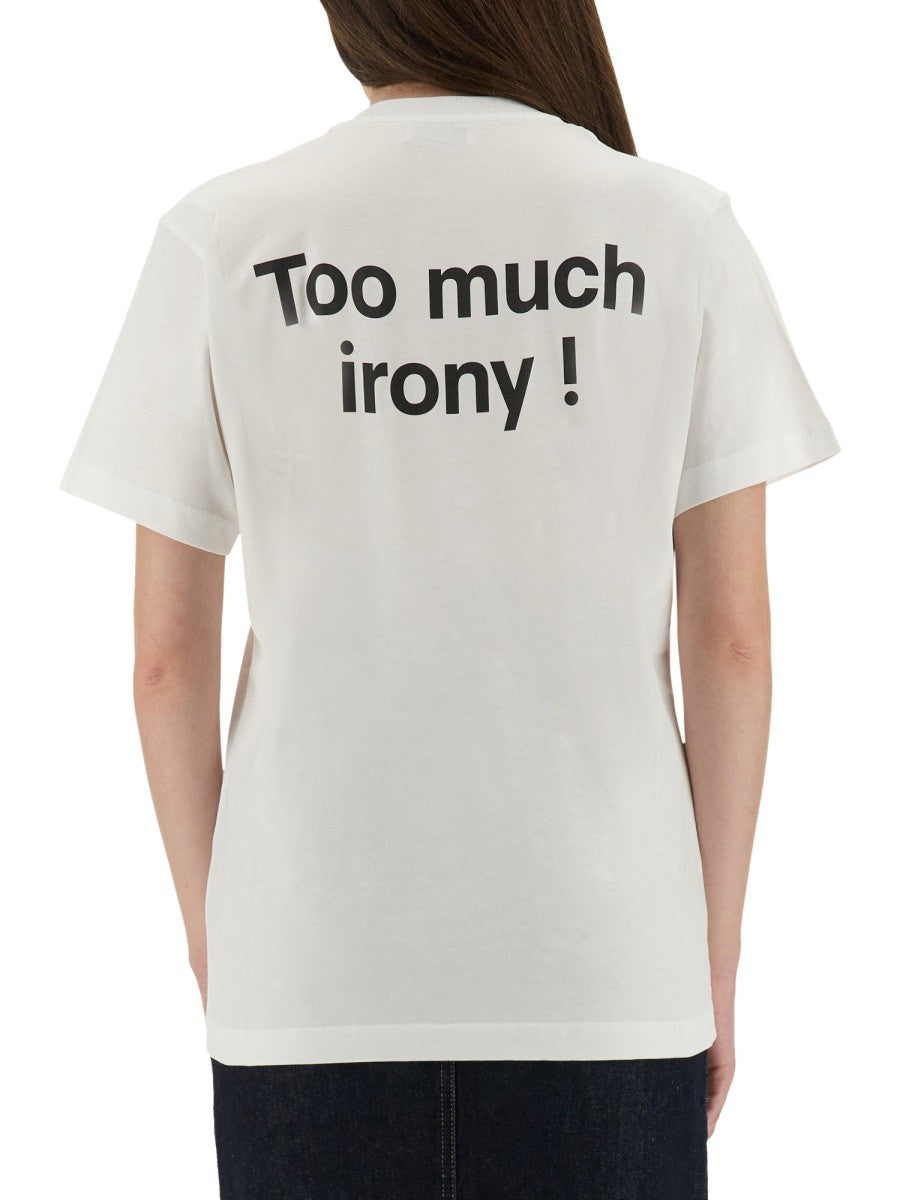 Moschino Women's Shirt Too Much Irony! White