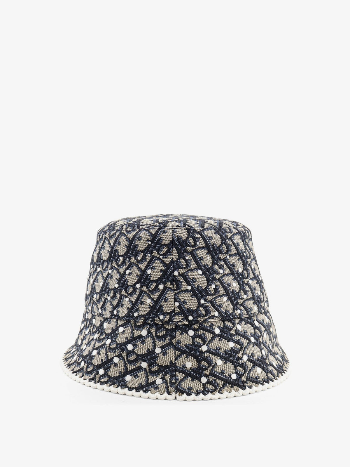 Dior Women's Teddy Polkadior Oblique Narrow Brimmed Bucket Hat Blue