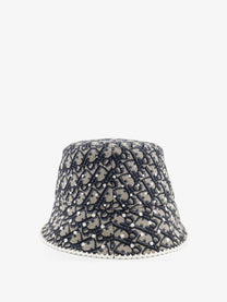 Dior Women's Teddy Polkadior Oblique Narrow Brimmed Bucket Hat Blue