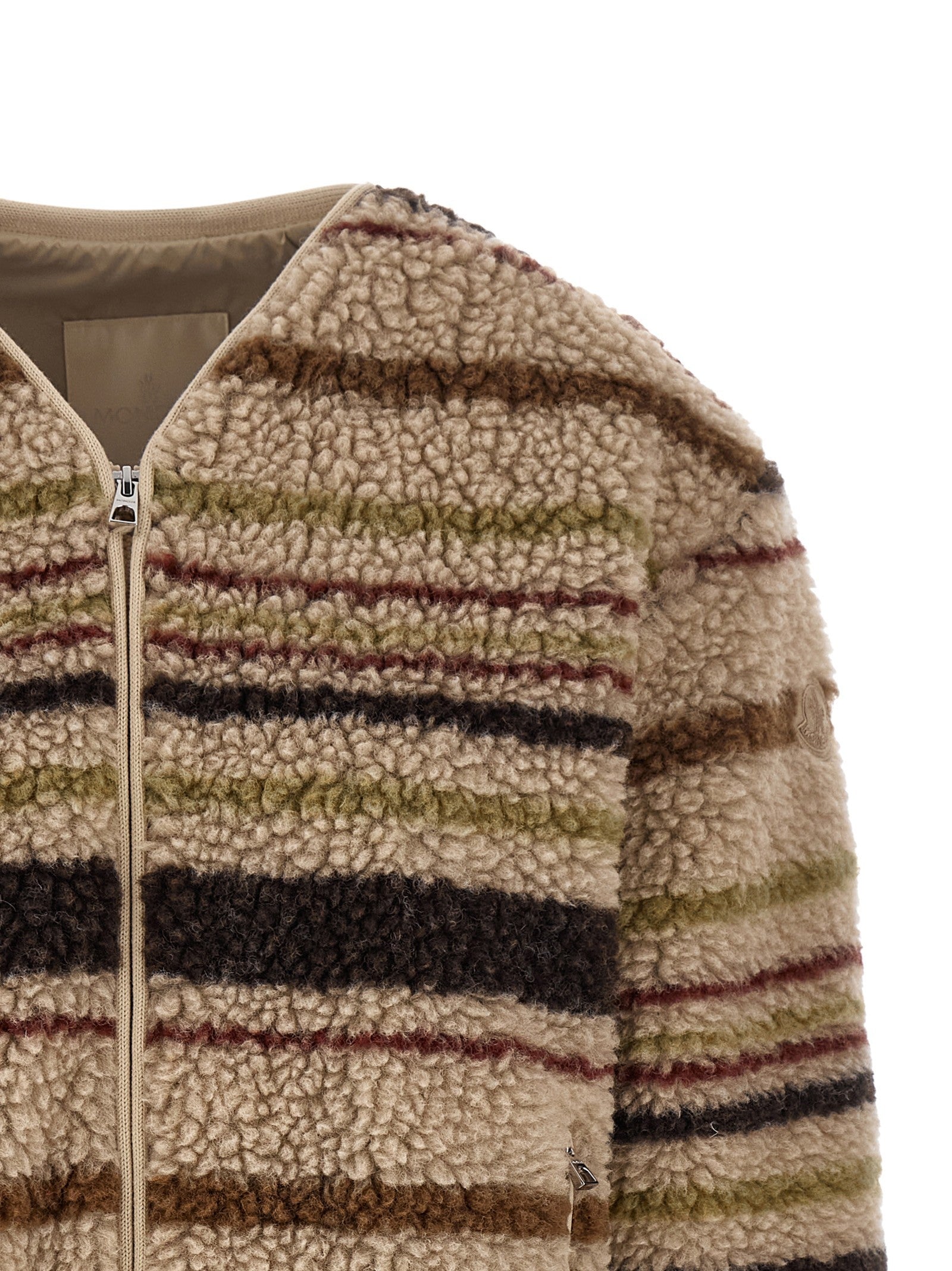Moncler Teddy Effect Cardigan Brown