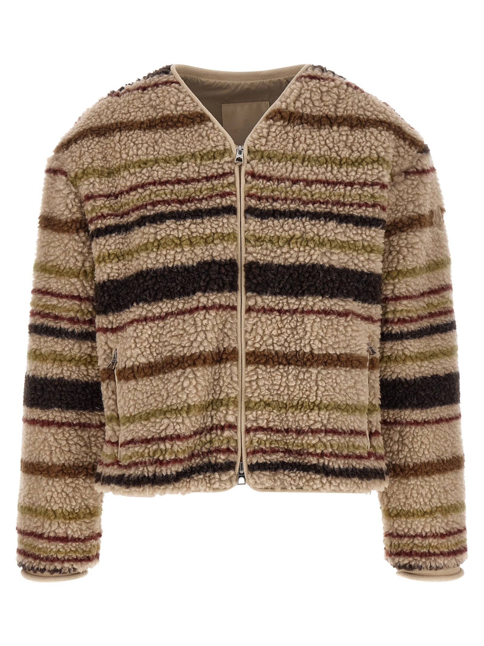 Moncler Teddy Effect Cardigan Brown