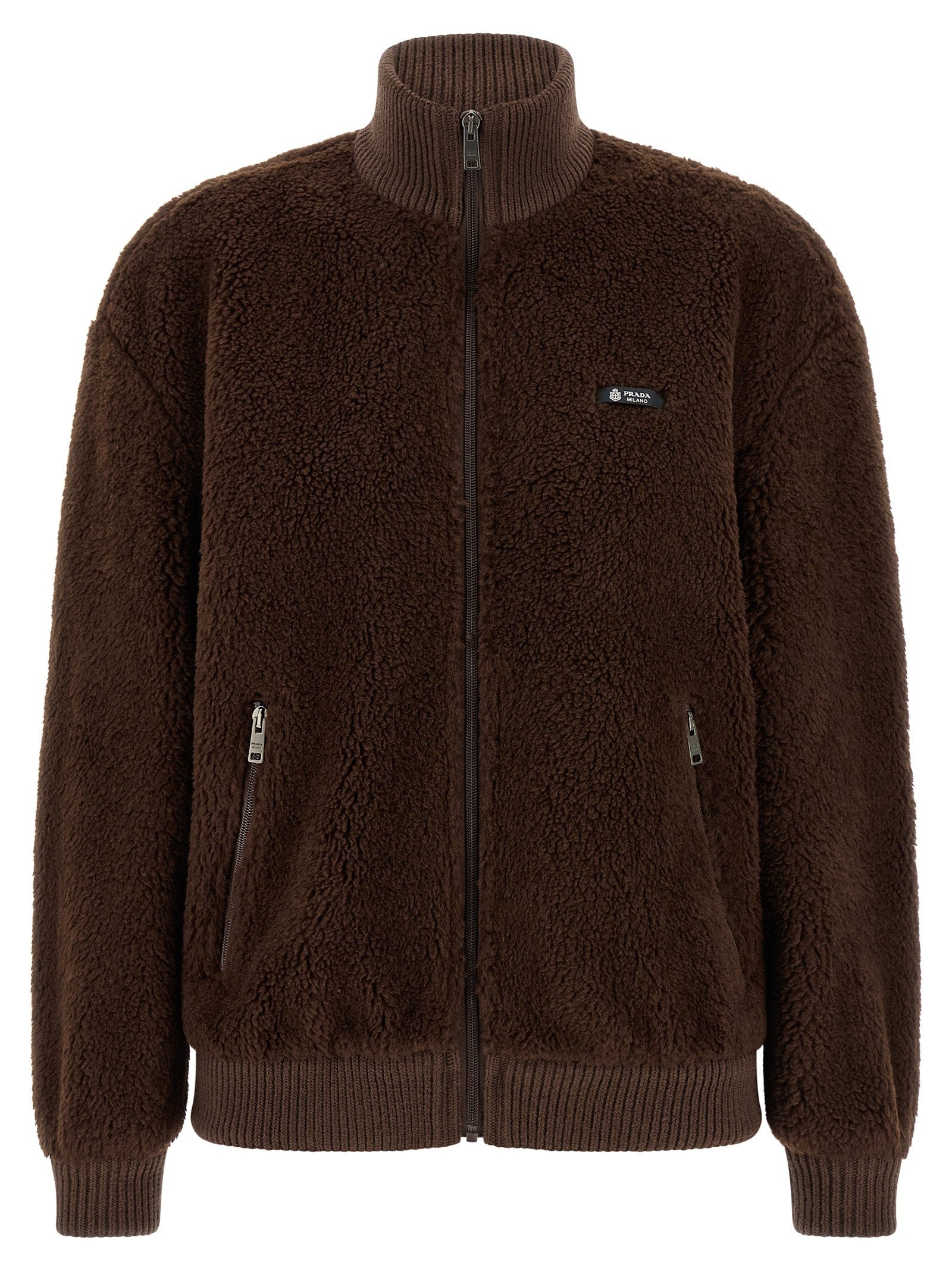 PRADA Teddy Fur Jacket Brown