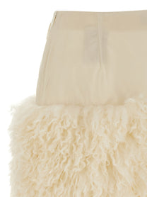 Moncler Teddy Insert Skirt White