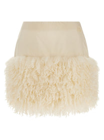 Moncler Teddy Insert Skirt White