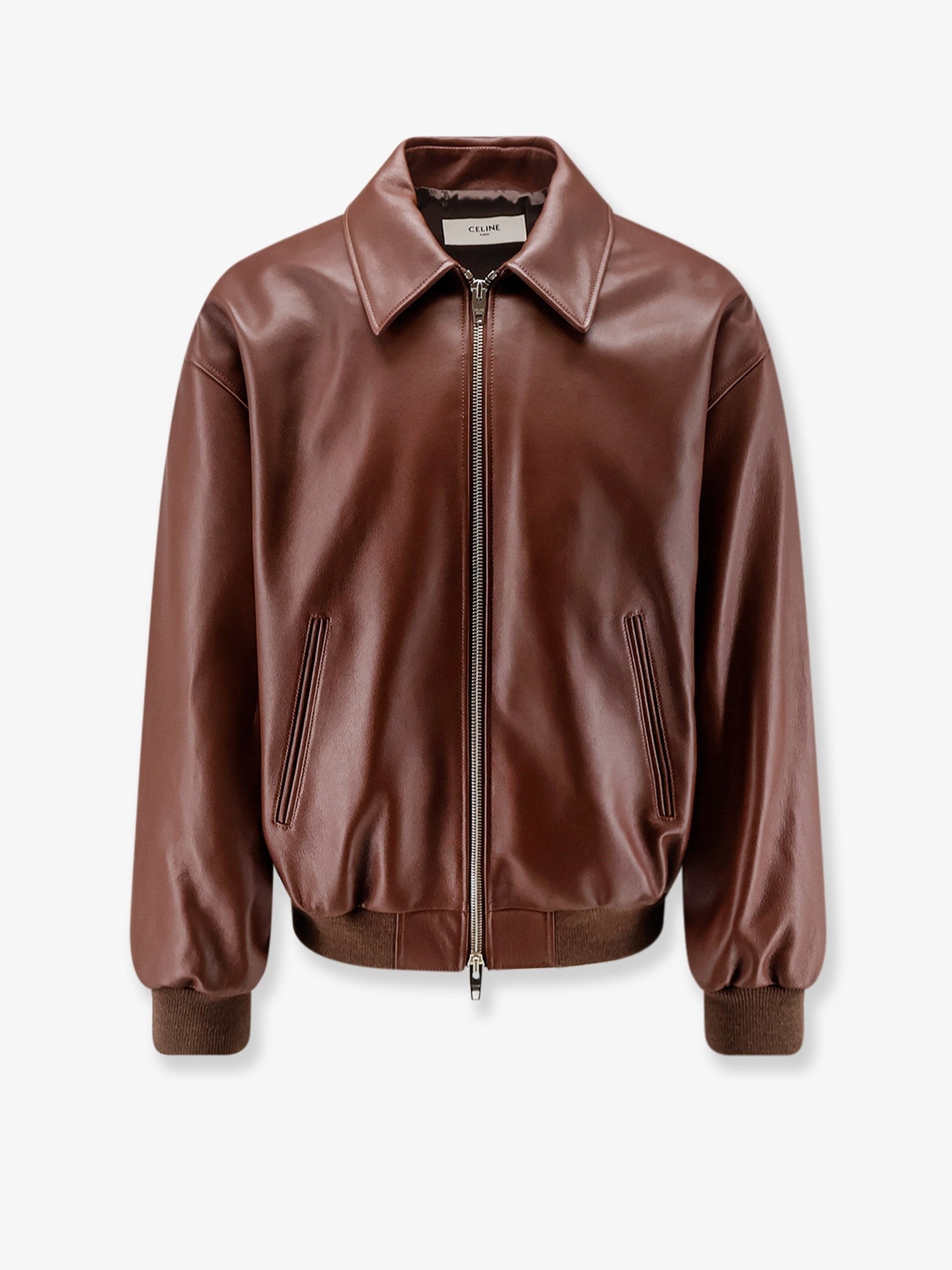 Celine Men's Teddy Leather Jacket Brown