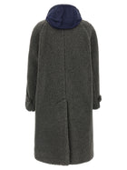 Miu Miu Teddy Nylon Hooded Coat Grey, view 3