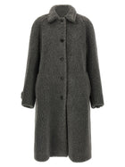 Miu Miu Teddy Nylon Hooded Coat Grey, view 2