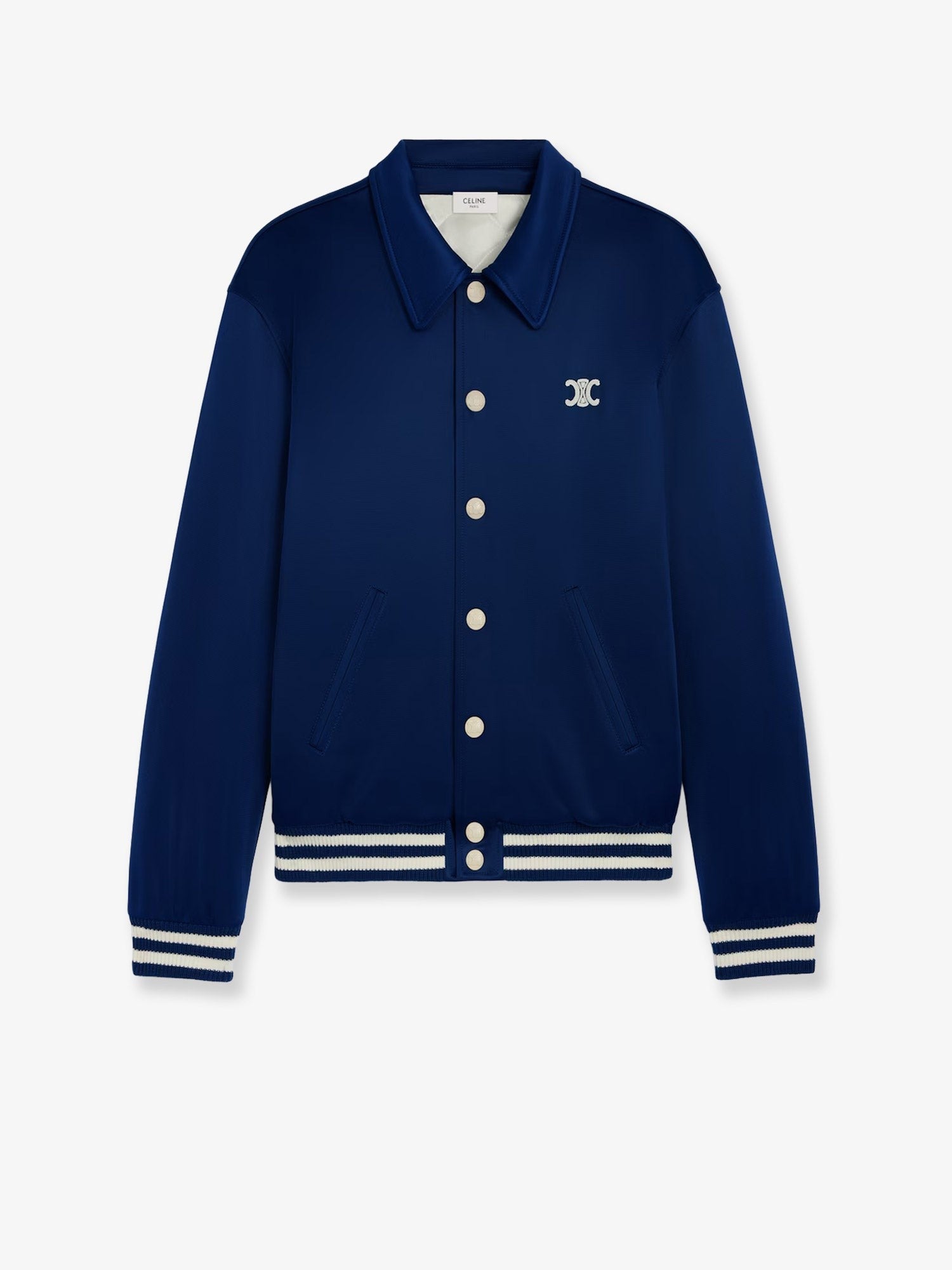 Celine Men's Teddy Padded Nylon Bomber White Celine