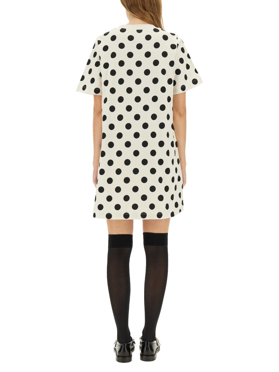 Moschino Women's Teddy Polka Dots Dress White
