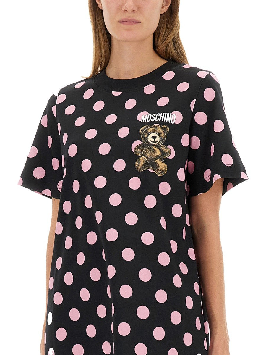 Moschino Women's Teddy Polka Dots Dress Black