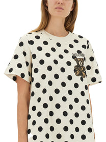 Moschino Women's Teddy Polka Dots Dress White
