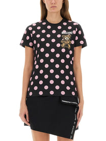 Moschino Women's Teddy Polka Dots Shirt Black