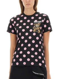 Moschino Women's Teddy Polka Dots Shirt Black