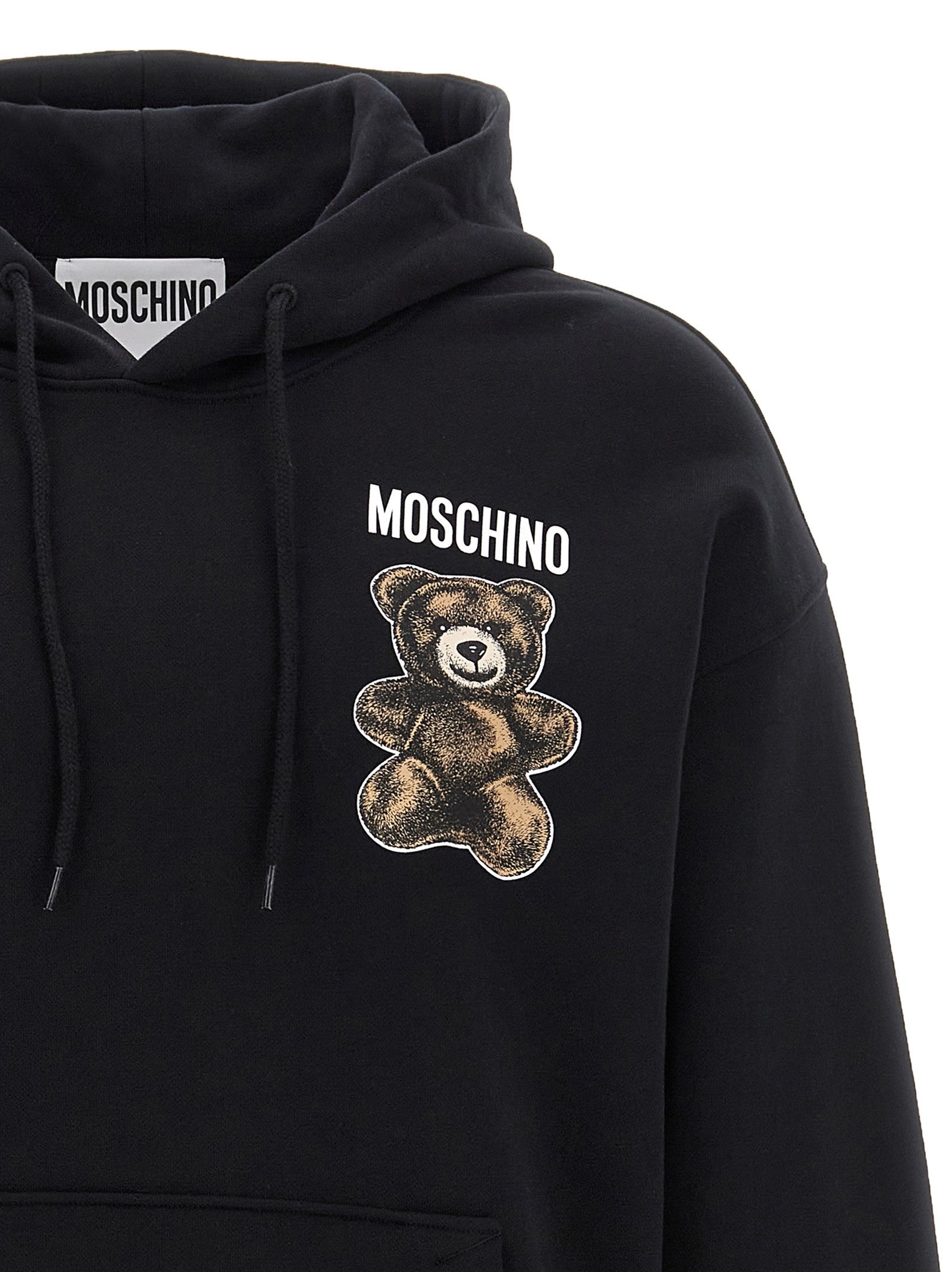 Moschino Teddy Print Hoodie Black