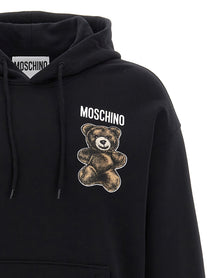Moschino Teddy Print Hoodie Black