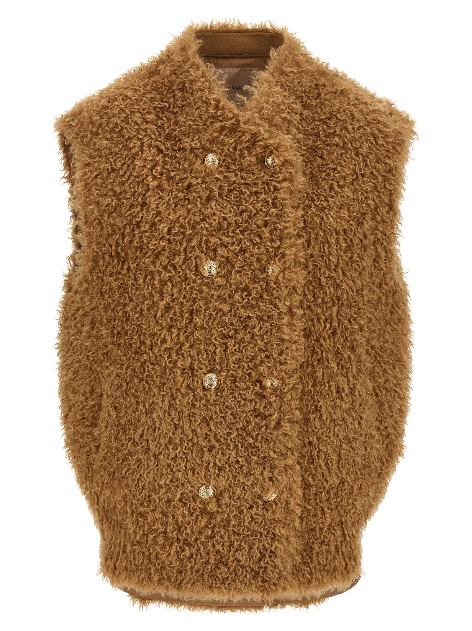 Twin Set Teddy Soft Vest Brown