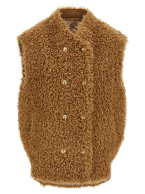 Twin Set Teddy Soft Vest Brown