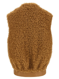 Twin Set Teddy Soft Vest Brown
