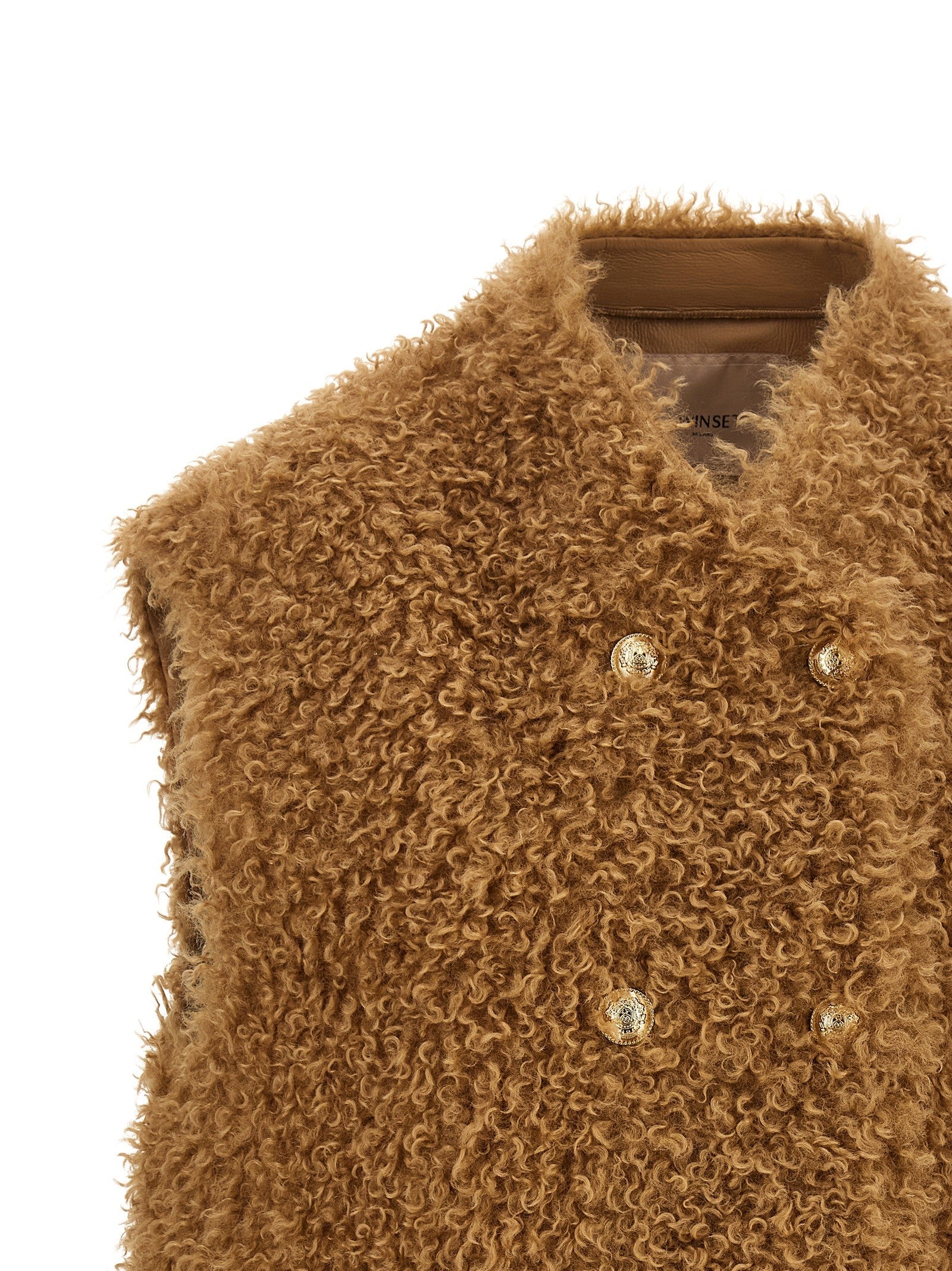 Twin Set Teddy Soft Vest Brown