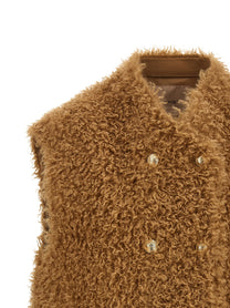 Twin Set Teddy Soft Vest Brown