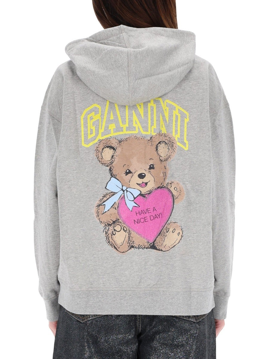 Ganni Women's Teddy Sweatshirt Grey, view 3