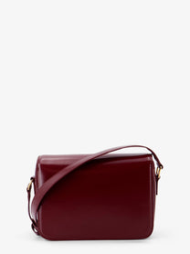 Celine Women's Teen Triomphe Leather Crossbody Bag White