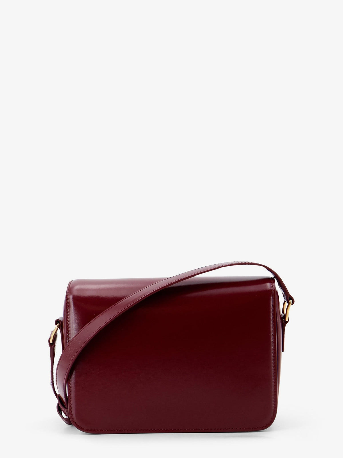 Celine Women's Teen Triomphe Leather Crossbody Bag White, view 2