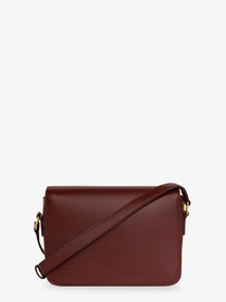 Celine Women's Teen Triomphe Leather Crossbody Bag Brown