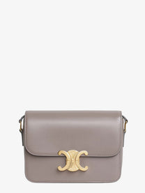 Celine Women's Teen Triomphe Leather Crossbody Bag PEBBLE
