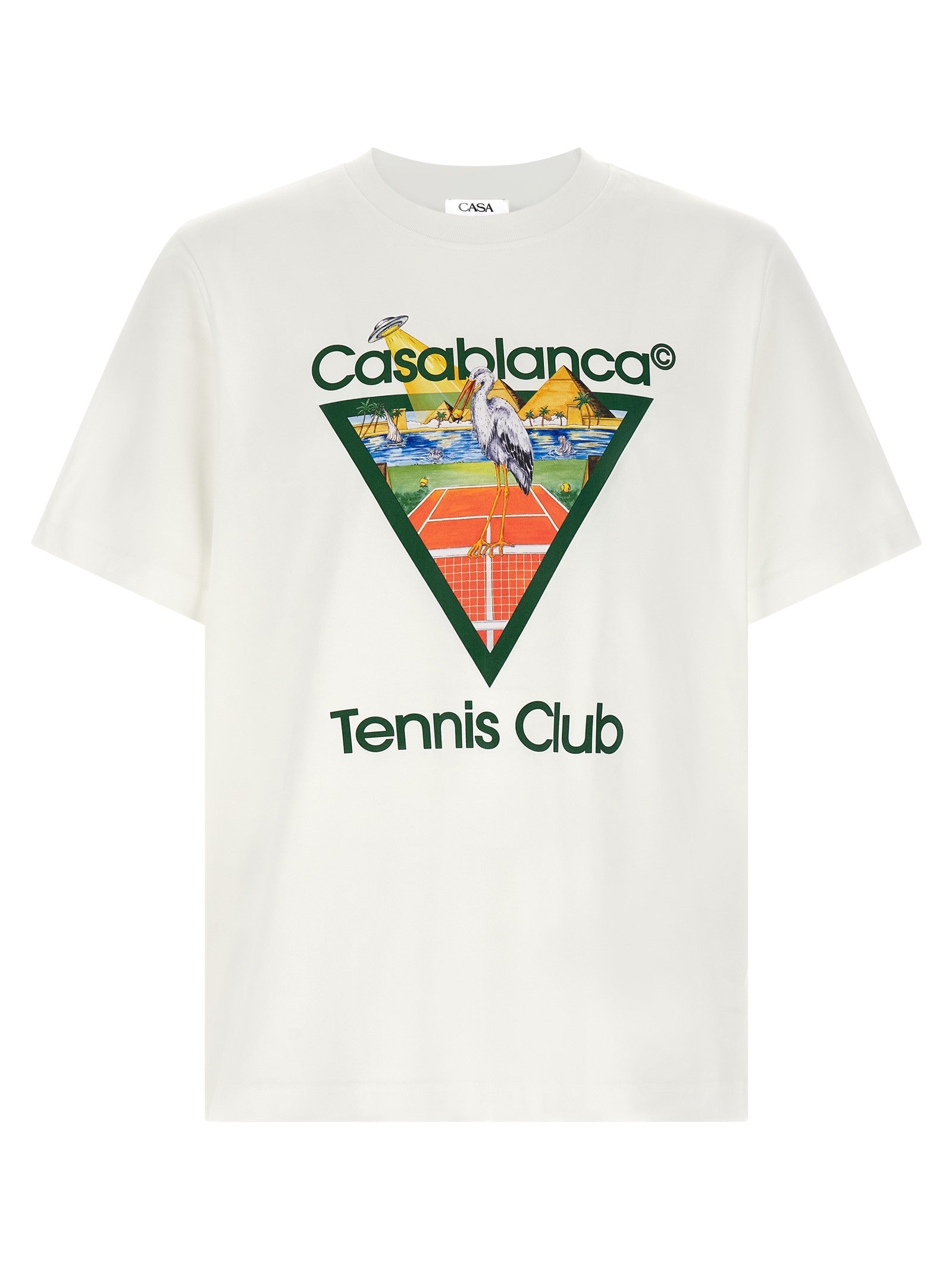 Casablanca Tennis Club Front Print Shirt White