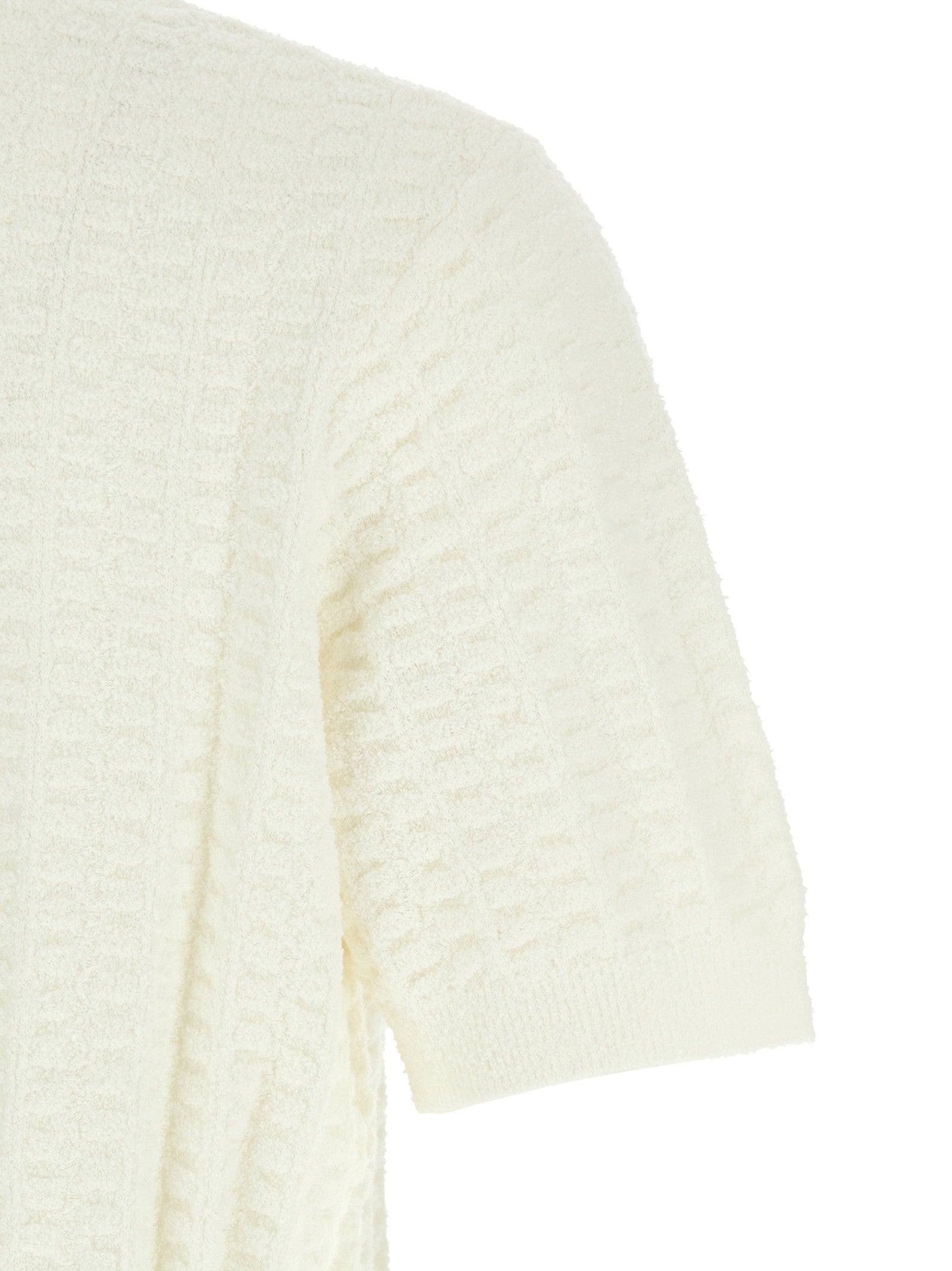 Casablanca Tennisbouclé Polo Shirt White