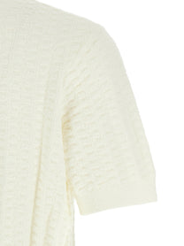 Casablanca Tennisbouclé Polo Shirt White