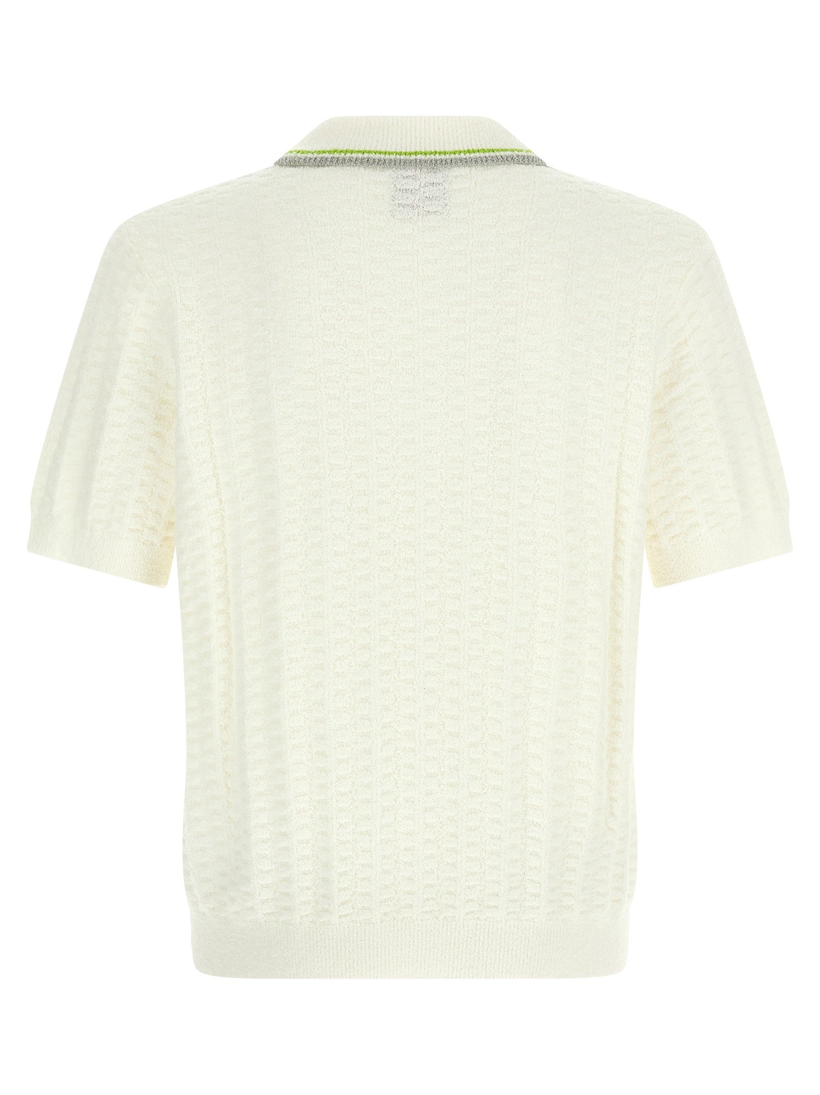 Casablanca Tennisbouclé Polo Shirt White