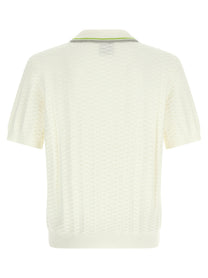Casablanca Tennisbouclé Polo Shirt White